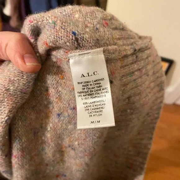 A.L.C. Women's Speckled Knit Sweater Cashmere and Wool sz M Medium - Picture 3 of 3